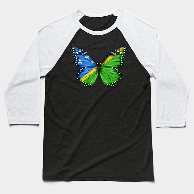 Solomon Islanders Flag  Butterfly - Gift for Solomon Islanders From Solomon Islands Baseball T-Shirt by Country Flags